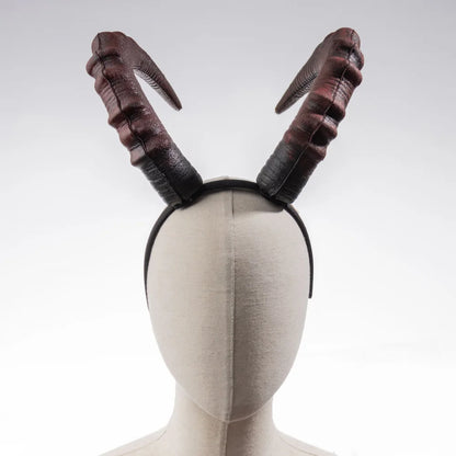 Black & Red Demon Horn Headpiece – Gothic Cosplay Devil Horns for Women, Halloween & Party Costume