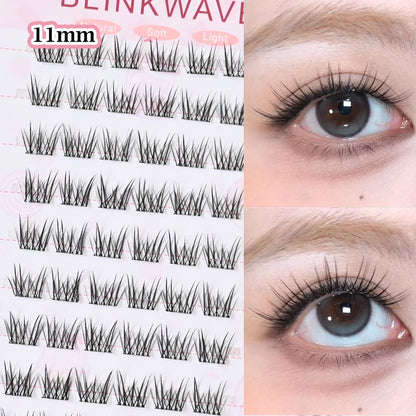 Large Capacity Girls’ Glue-Free False Eyelashes – Natural Wispy Reusable Bottom & Top Lashes, Easy Apply