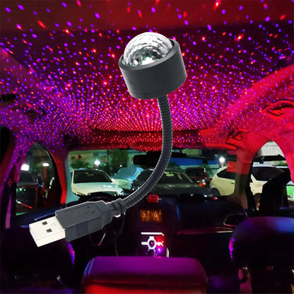 Mini LED Car Roof Star Night Light Projector - USB Galaxy Atmosphere Lamp for Auto Roof and Room Ceiling Decor
