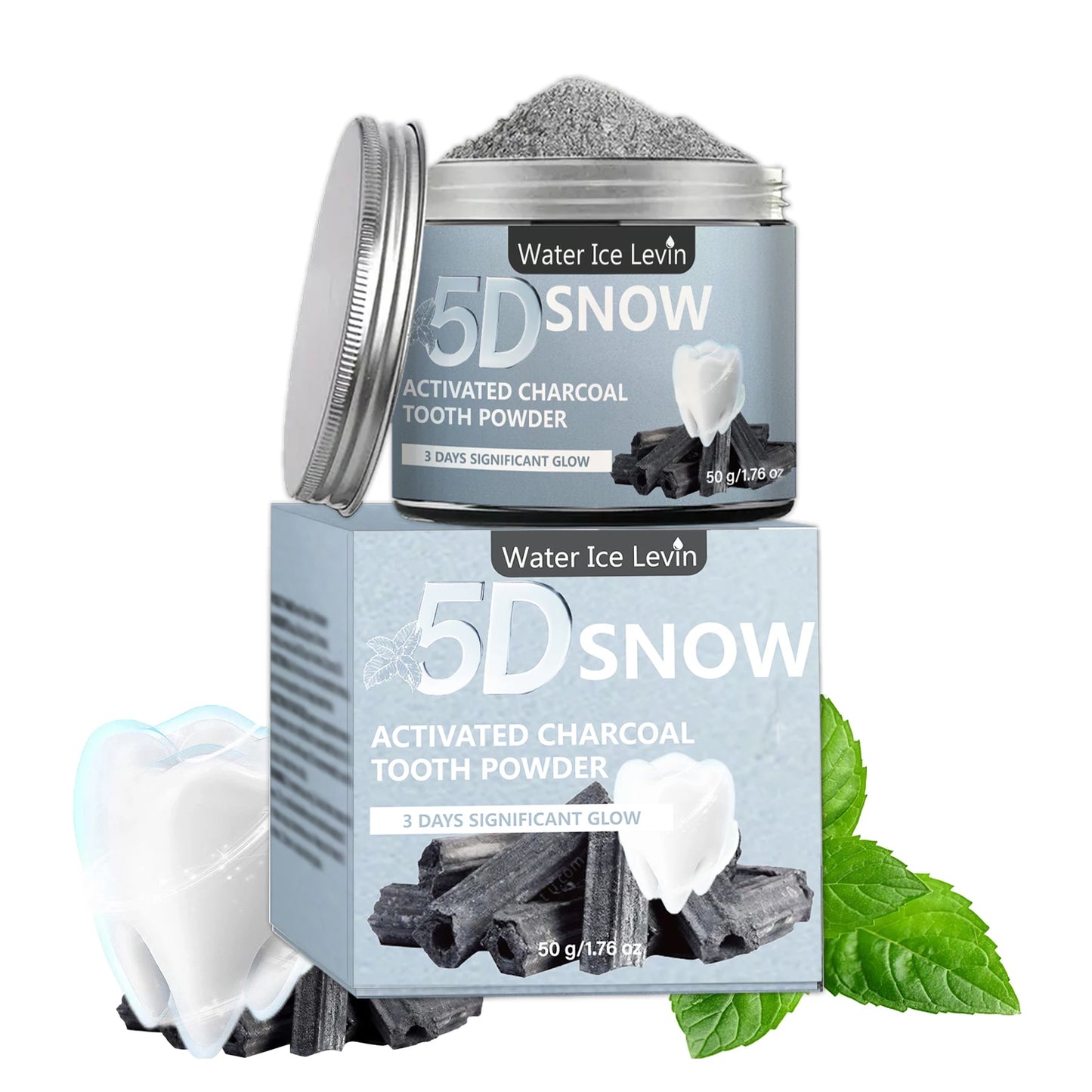 Bamboo Charcoal Teeth Whitening Powder - Natural Deep-Cleansing Powder for Fresh Breath & Daily Oral Care