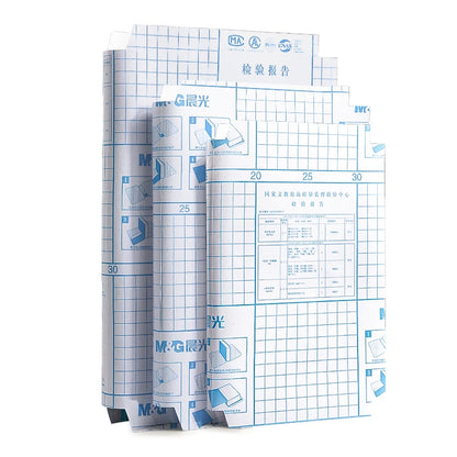 M&G A4/16K Transparent Self-Adhesive Book Cover — Waterproof Matte Paper Film for Notebook Protection, Sizes S/M/L