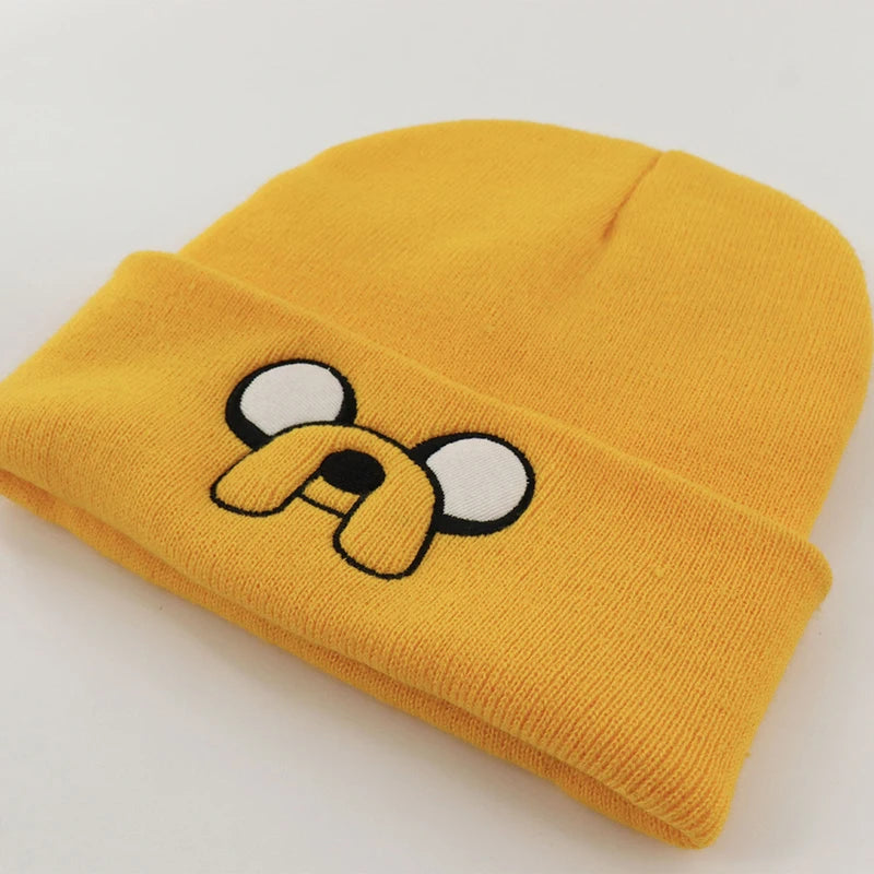 Cute Puppy Embroidered Knitted Hat - Yellow Ear Protection for Autumn & Winter - Warm & Versatile Beanie