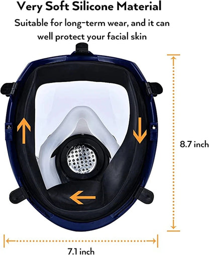 Chemical Gas Mask 6800 – Full Face Anti-Fog Respirator for Industrial, Welding, Spray Paint, Acid Gas Protection