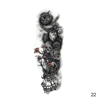 16 Designs Full Arm Temporary Tattoo Sleeves - Waterproof Body Art Stickers for Men & Women Fashion Style