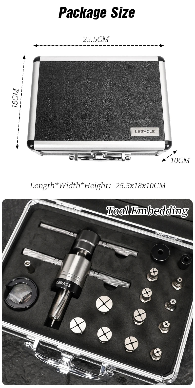 LEBYCLE Bike Hub Bearing Removal Tool — MTB & Road Bicycle Hub Tower Puller for Hub Repair