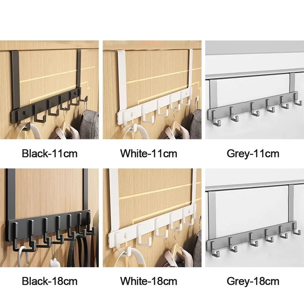 6-Hook Over-The-Door Organizer Rack for Clothes, Coats, Hats, Towels - Home and Kitchen Accessories Holder
