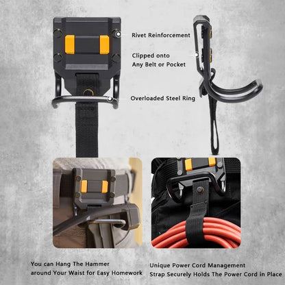 Modular Hammer Belt Hanger - Multifunctional Quick-Hook Claw Hammer Holder & Tool Storage Accessory