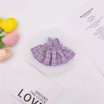 17cm Labubu Plush Doll Clothes - Kpop EXO Idol Outfit V1 V2 Black Dress Suit Accessories Gift