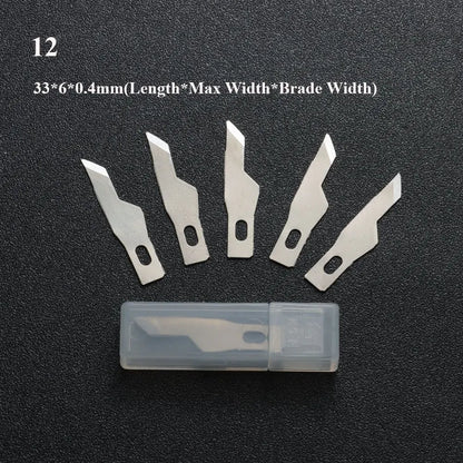 10pcs Non-Slip Metal Craft Knife Blades – Precision Engraving & Cutter Tools for PCB Repair & Mobile Phone Scalpel