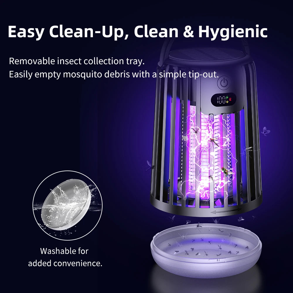 Solar Fly Zapper Garden Light - Rechargeable Outdoor Mosquito Killer Lamp & Insect Trap
