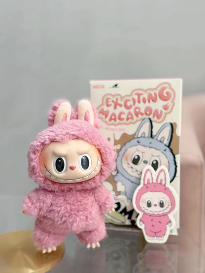 17cm Labubu V1 The Monsters Blind Box - Keychain & Cardiac Macarone Girl Gift with Free Sonny Angel
