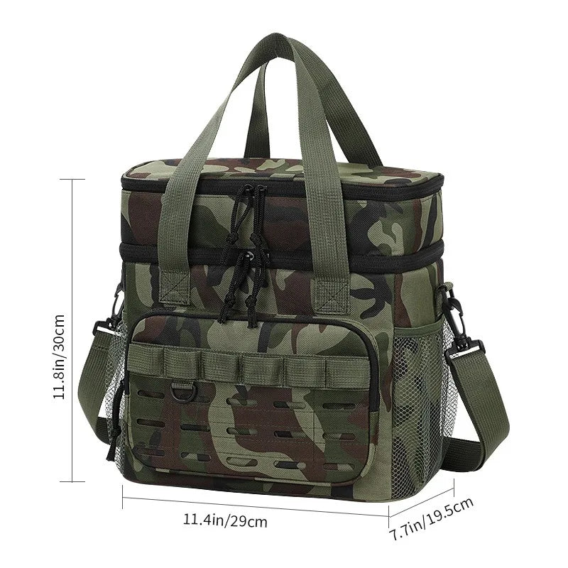 Camouflage Insulated Picnic Lunch Bag – Large Capacity Oxford Cloth Cooler Bag for Outdoor Travel & Food Fresh Keeping
