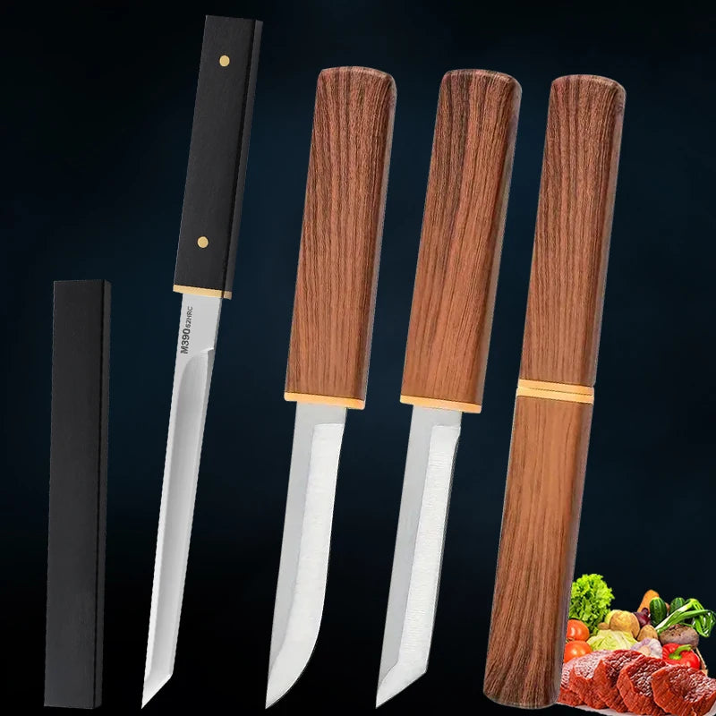 Forged Boning Meat Cleaver Knife - Stainless Steel Mongolian Kitchen Knife for Meat, Fruit, Roasted Lamb & Steak with Cover