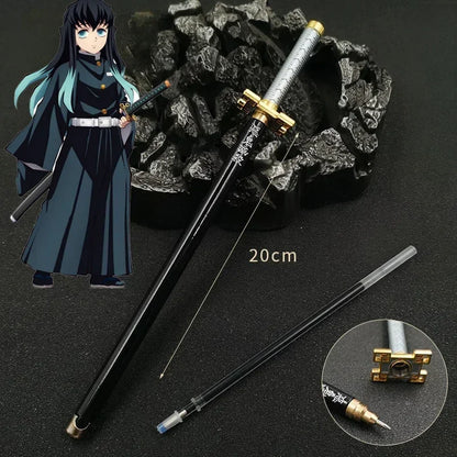 Demon Slayer Gel Pen - 0.5mm Black Ink Anime Sword Design Pen for Students, Cosplay Fans and Gifts