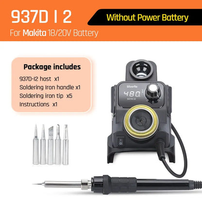 Silverflo 937DI Cordless Soldering Station – Portable 18V/20V Soldering Tool with Sleep Mode for DEWALT, Milwaukee, Makita Batteries