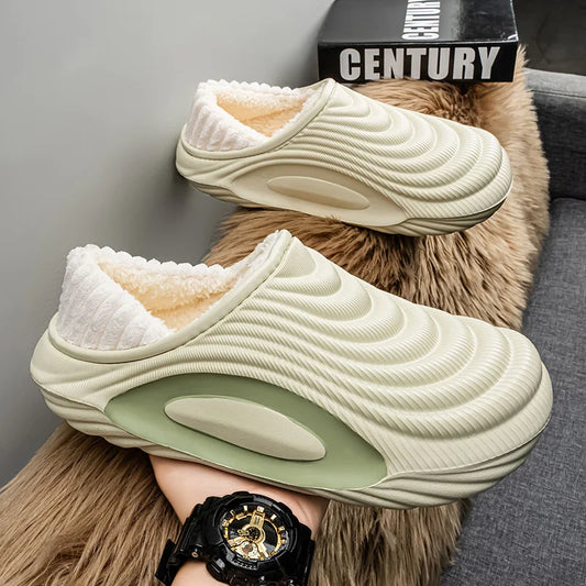 Unisex Winter Fluffy Slippers - Warm Cotton Indoor Home Shoes with Non Slip Sole