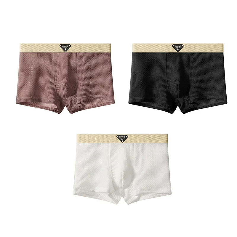 Men’s Ice Silk Boxer Shorts – Breathable Satin-Like Mesh Summer Underwear, Skin-Friendly Comfort Fit (1–3 Pack)