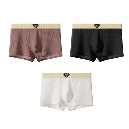 Men’s Ice Silk Boxer Shorts – Breathable Satin-Like Mesh Summer Underwear, Skin-Friendly Comfort Fit (1–3 Pack)