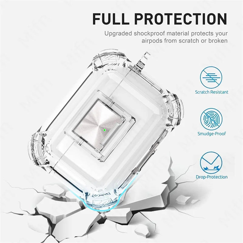 Carbon Fiber AirPods Case for Pro 1/2 & AirPods 3 – Shockproof Headset Cover with Switch Design for Men