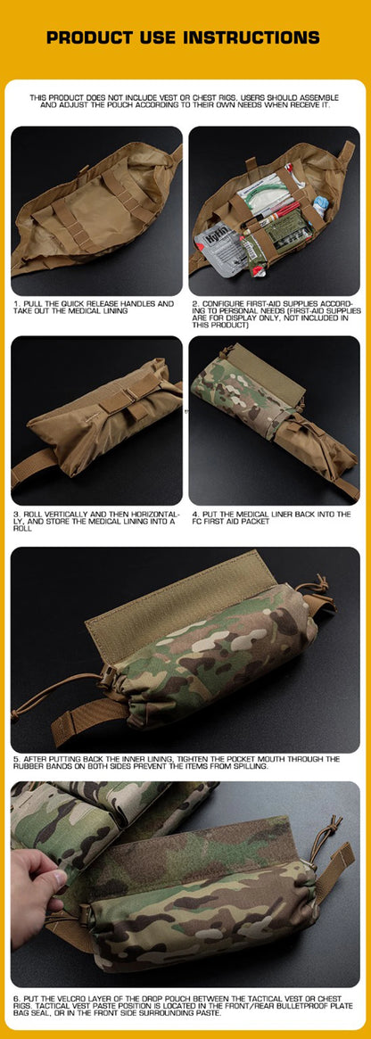 Tactical Trauma Pouch Roll 1 – IFAK Individual First Aid Kit EDC Medical Rapid Belt Bag for Airsoft, Hunting & Plate Carrier Gear