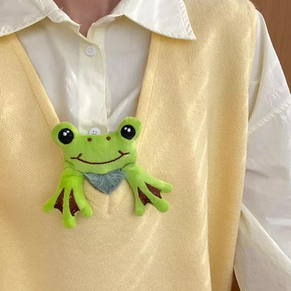 Frog Plush Hair Tie - Cute Green Frog Scrunchie for Women and Girls, Ponytail and Bun Accessory
