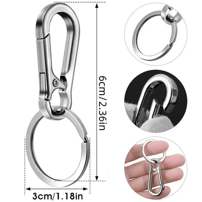 4PCS Metal Carabiner Keychain Clips - Portable Key Ring Holder Organizer for Car Keys & EDC Gear