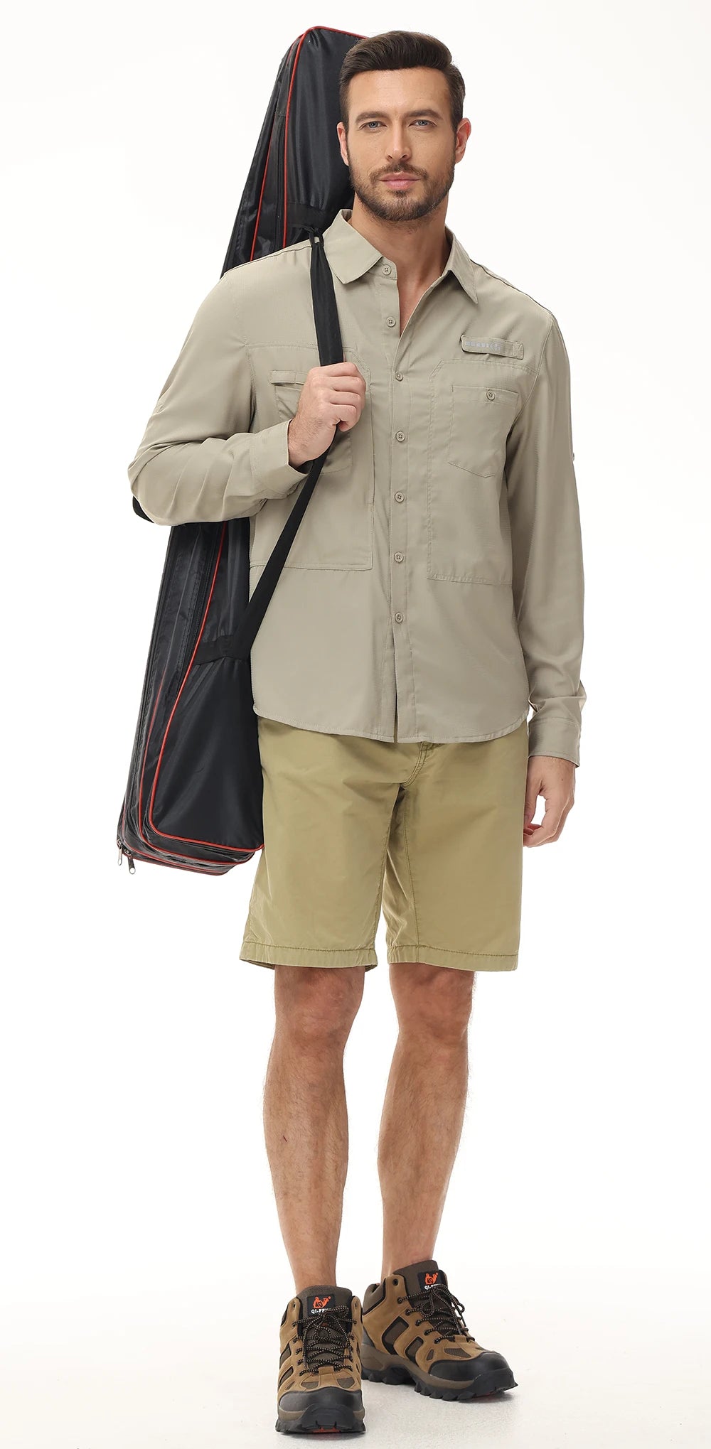 Men's UPF 50+ Fishing Shirt – Lightweight Long Sleeve Sun Protection Shirt with Breathable Mesh Back