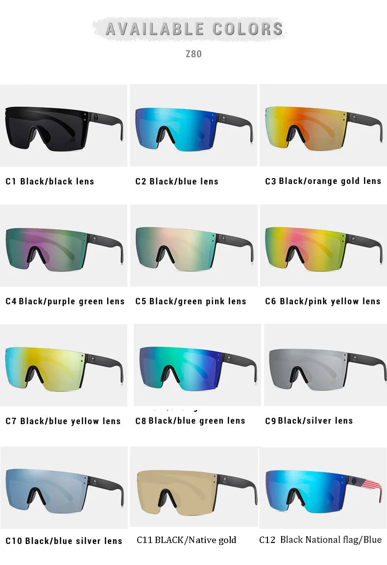 NEW Luxury Brand Mirrored Polarized Sunglasses — Men’s Sport Goggles with UV400 Protection & Case