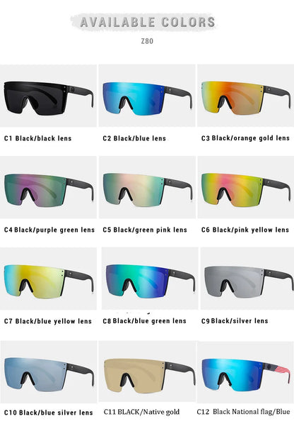 NEW Luxury Brand Mirrored Polarized Sunglasses — Men’s Sport Goggles with UV400 Protection & Case