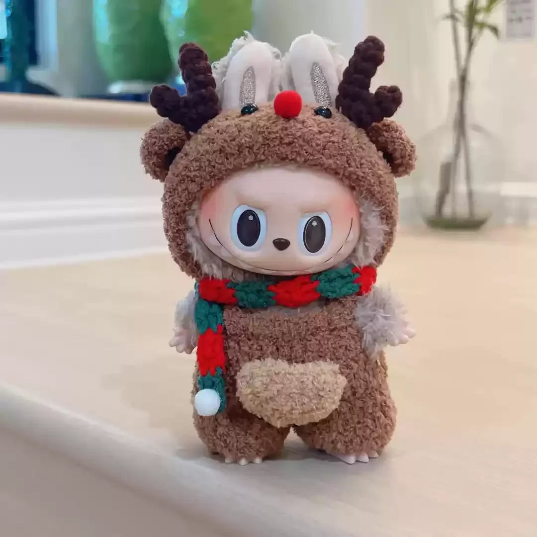 Labubu 17cm Heartbeat Macaron Monkey Toy – Stand-Up Dress-Up Jacket & Pants Suit