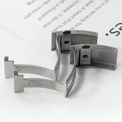 Watchdives Stainless Steel Watch Clasp – 16mm/18mm/20mm/22mm Folding Safety Milled Deployant Replacement Buckle