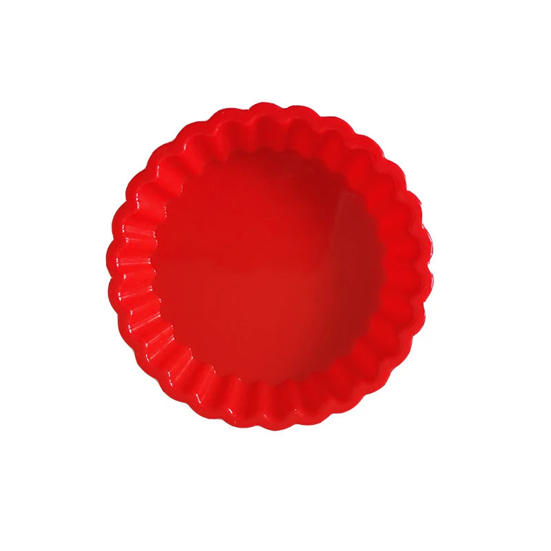 3PCS Silicone Tart Molds – Non-Stick Round Fluted Quiche & Flan Pan with Loose Bases for Cake & Pizza Baking