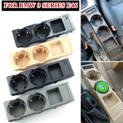 Double Hole Front Center Console Storage Box – Coin & Cup Holder for BMW E46 1999-2006 (51168217953)