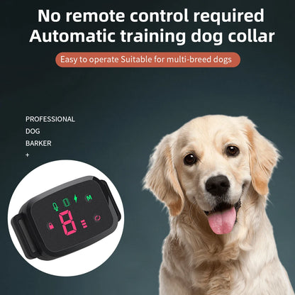 Smart Automatic Anti-Barking Dog Collar: HD Digital Display, IP67 Waterproof - Rechargeable Bark Stopper