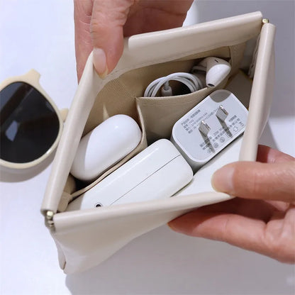 Keep Your Tech Tidy: Automatic Closure Data Cable Storage Bag - Ideal for Wired Earphones, Power Chargers, Mini Portable Digital Devices