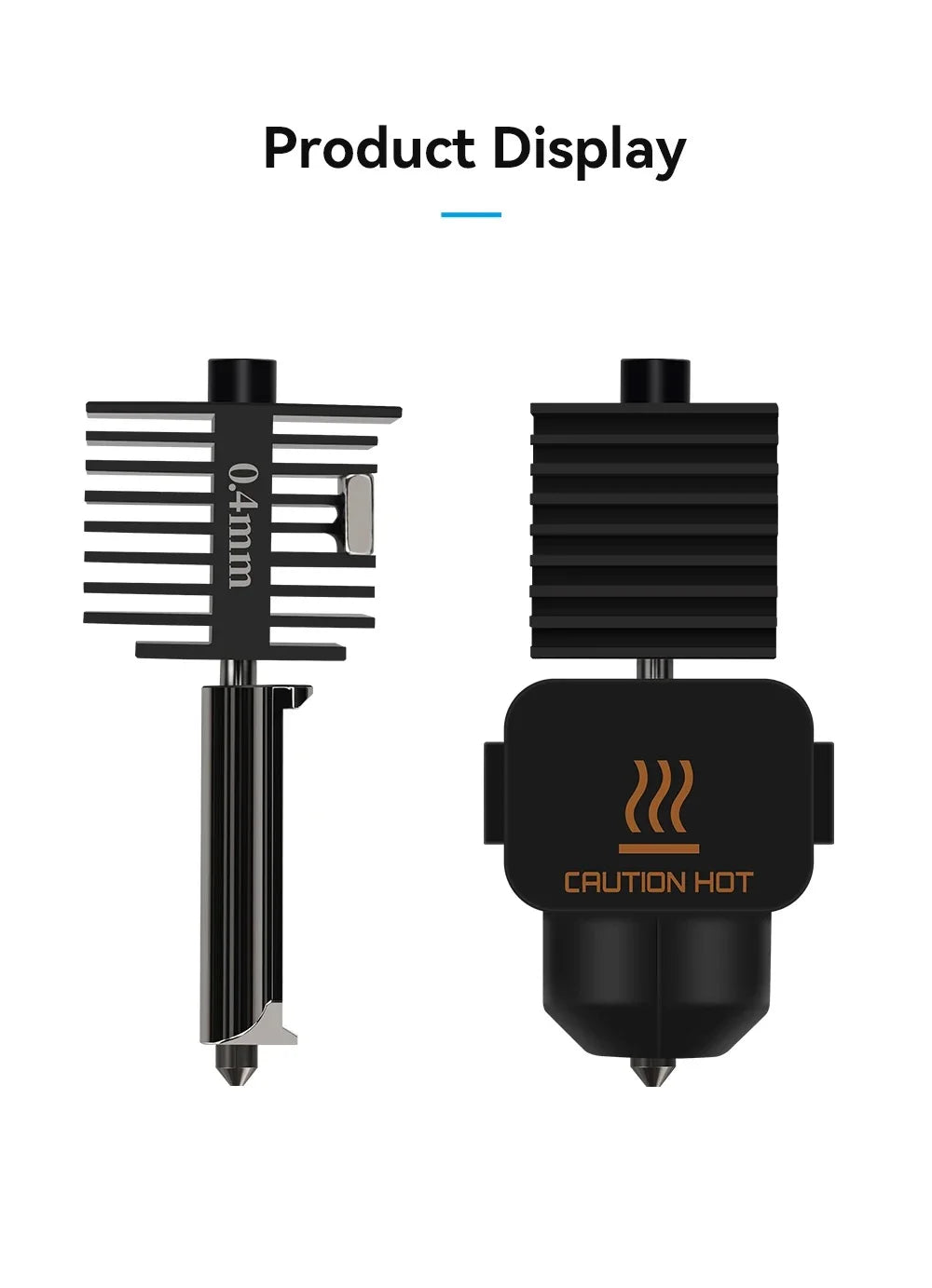Bambu Lab A1 Mini Hotend Kit – 0.2/0.4/0.6/0.8mm Hardened Steel Nozzle for A1 3D Printer