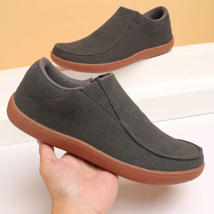 Fujeak Men’s Casual Loafers — Plus Size Non-Slip Wide Sneakers, 2024 Vulcanized Barefoot Shoes