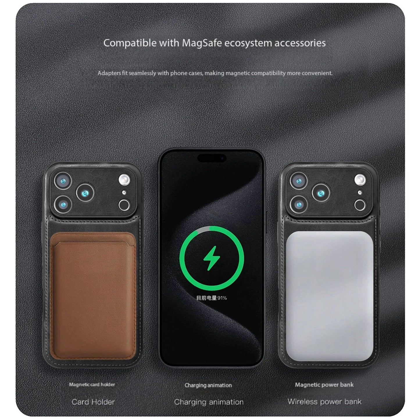 Luxury Magnetic Leather Case - Shockproof MagSafe Compatible Cover for iPhone 12, 13, 14, 15, 16 & 17 Series