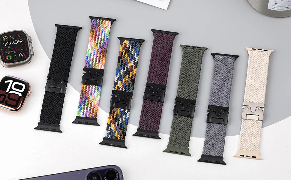 Parachute Braided Strap for Apple Watch – Compatible with 46mm, 45mm, 44mm, 41mm, Series 10/9/8, SE, Ultra 2, 49mm