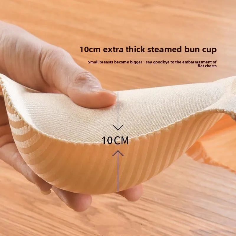 Women's 8CM Wireless Push-Up Bra - Side-Smoothing Seamless Lift Bra for AA, A & B Cups