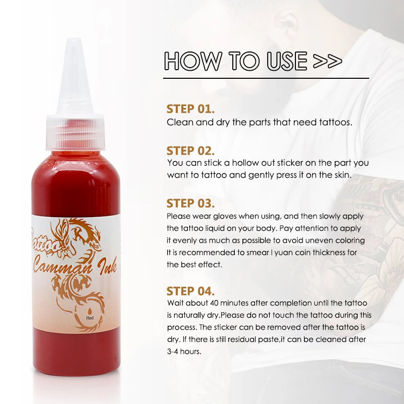 8-Color Airbrush Paint for Temporary Tattoos – 100ml Waterproof Body Art & Semi-Permanent Makeup