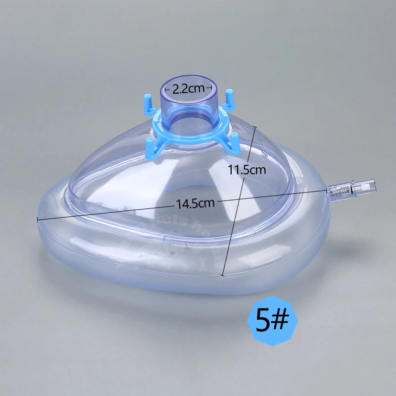 PVC Sterilized Disposable Anesthesia Masks — Resuscitation Face Masks for Adults, Children & Animals (6 Sizes)