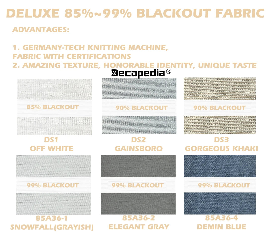Decopedia Custom Made Zebra Blinds – Motorized Roller Blackout Day & Night Window Blinds for Sliding Doors