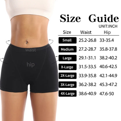Heavy Flow Menstrual Period Underwear for Women, 4-Layer Leak Proof Cotton Boyshort Boyshorts, Absorbent Overnight Incontinence Boxer Briefs
