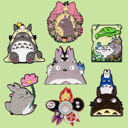 Grey Cat Enamel Pins 1-5PCS Set - Classic Anime Brooches for Backpacks, Bags & Fan Gifts