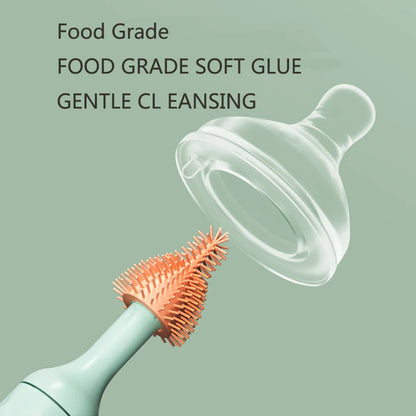 Electric Silicone Bottle Brush Set | 360 Degree Rotating Baby Pacifier Cup Cleaning Brush | with 1200mAh Lithium Battery