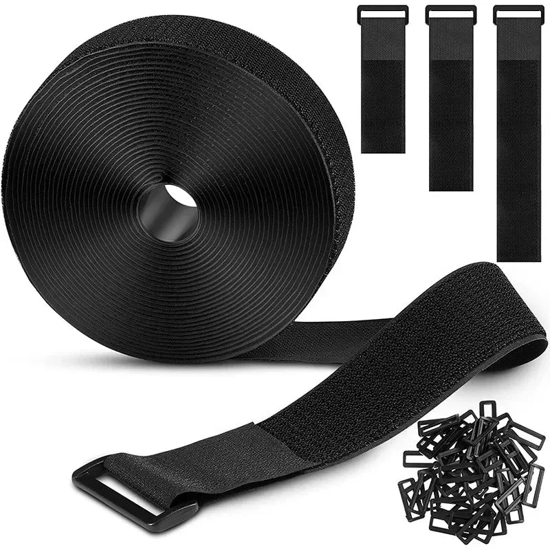 Reusable Nylon Hook & Loop Cable Ties – Adjustable Self-Adhesive Fastening Straps for Cord Management (5M/10M)