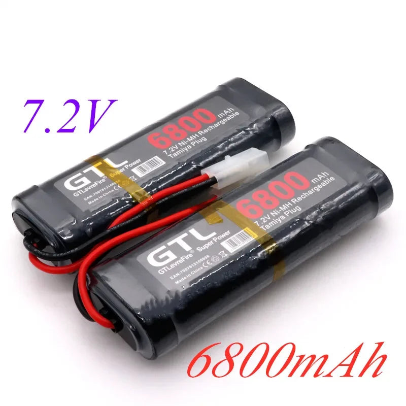 New 7.2V 6800mAh NiMH Battery Pack – Rechargeable Power for RC Cars, Trucks & Tanks