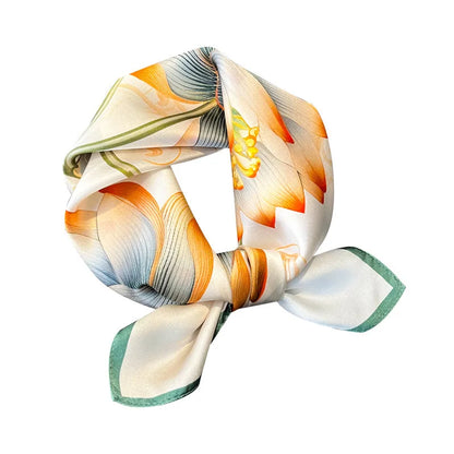 New 2024 Pashmina Scarf – 100% Mulberry Silk Small Shawl, Summer Beach Poncho, Women’s Hijab, Bandana & Kerchief 53x53cm