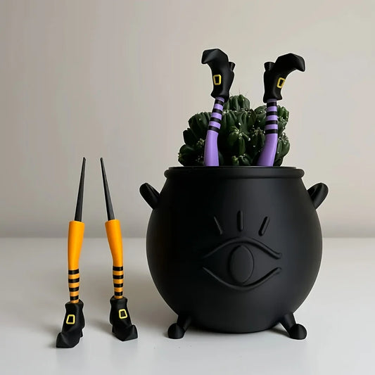 DIY Witch Leg Garden Decorations - Gothic Plant Pot Fence Cards & Lawn Decor for Potted Plants and Courtyard Displays